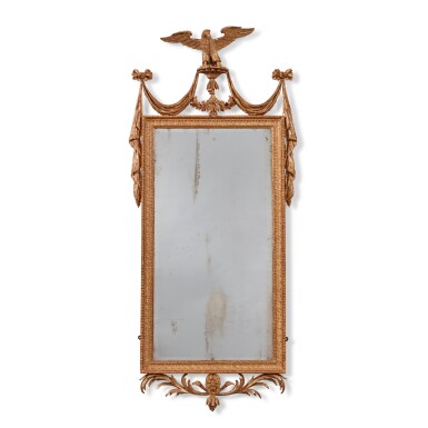 View full screen - View 1 of Lot 129. A Late George III Giltwood Mirror, Circa 1790.