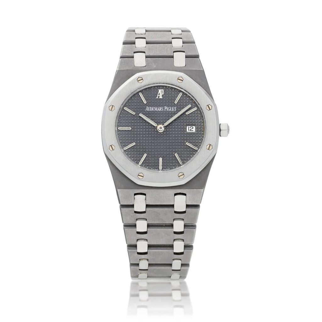 View full screen - View 1 of Lot 2223. Royal Oak "Nick Faldo" Championship Edition, Reference 56175TT.OO.0789TT.01 | A limited edition tantalum and stainless steel bracelet watch with date, Circa 1990 | 愛彼 | 皇家橡樹系列 "Nick Faldo" Championship Edition 型號56175TT.OO.0789TT.01 | 限量版鉭金屬及精鋼鏈帶腕錶,備日期顯示,約1990年製.