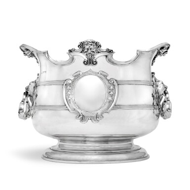 View full screen - View 1 of Lot 52. A monumental Edwardian silver punch bowl / wine cooler, Carrington & Co., London, 1907.