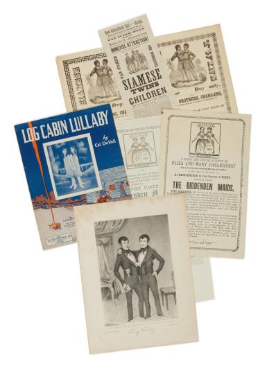 View full screen - View 1 of Lot 187. (Conjoined Twins) | Six striking presentations, including broadsides and sheet music.