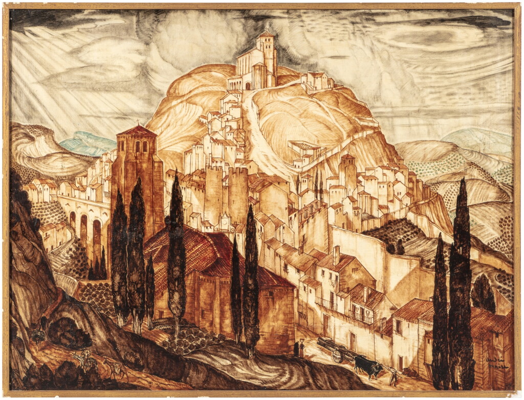 View full screen - View 1 of Lot 117. View of a Spanish City | Vue d'une ville espagnole.