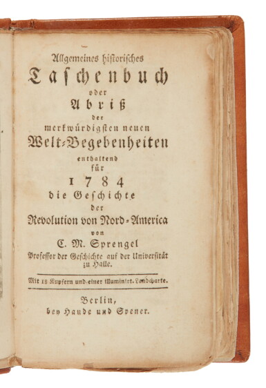 View full screen - View 1 of Lot 47. Sprengel, Mathias Christian | The first summary of the American Revolution to appear in German after the war.