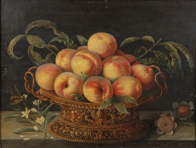 View full screen - View 1 of Lot 10. Still life with peaches | Nature morte aux pêches.