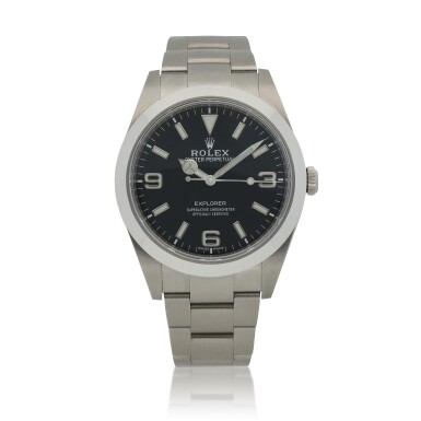 View full screen - View 1 of Lot 639. Explorer, Ref. 214270 Stainless steel wristwatch with bracelet Circa 2020.