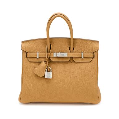 View full screen - View 1 of Lot 12. Bronze d'Oré and Lime Togo Verso Birkin 25 Palladium Hardware, 2020.