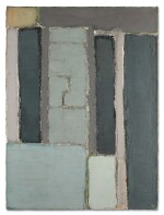 Composition en gris, beige et blanc