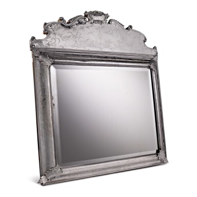 View full screen - View 1 of Lot 234. A JAMES II SILVER CHINOISERIE MIRROR, CIRCA 1685.