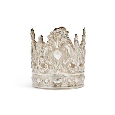 View full screen - View 1 of Lot 217. An Italian Silver Small Torah Crown, mid 19th century.