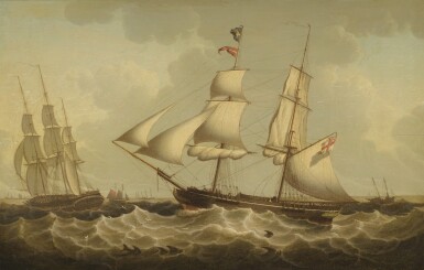 View full screen - View 1 of Lot 25. ROBERT SALMON | A BRITISH BRIG AND FRIGATE, OFF THE MOUTH OF THE MERSEY.