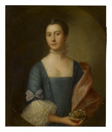 View full screen - View 1 of Lot 292. CIRCLE OF ALLAN RAMSAY | PORTRAIT OF A LADY, HALF LENGTH.