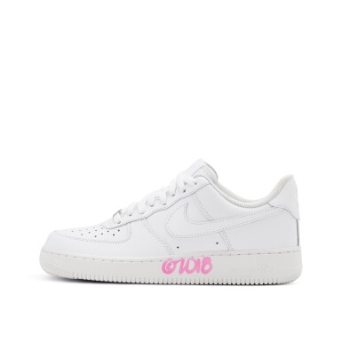 View full screen - View 1 of Lot 75. Virgil Abloh Signed | Nike Air Force 1 Ssense x Virgil Abloh | Size 8.