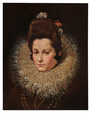 View full screen - View 1 of Lot 95. Portrait of a Lady with an Elaborate Ruff.