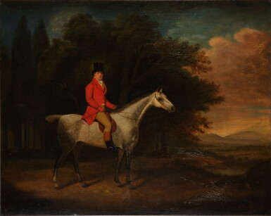View full screen - View 1 of Lot 25. A Gentleman on His Grey Hunter.
