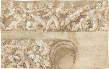 View full screen - View 1 of Lot 7. Design for a frieze with putti.
