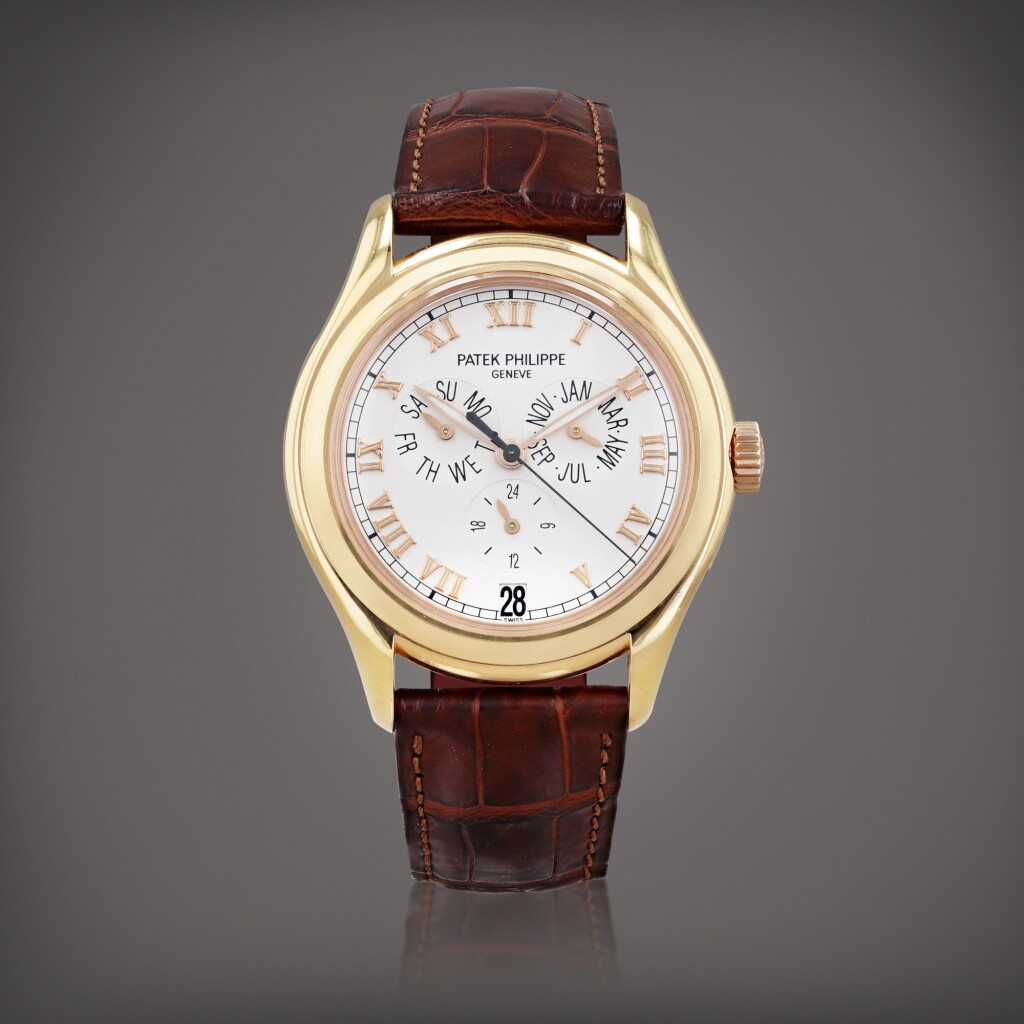 View full screen - View 1 of Lot 358. Reference 5035R Montre bracelet à quantième annuel en or rose | Pink gold annual calendar wristwatch Vers 1999 | Circa 1999.