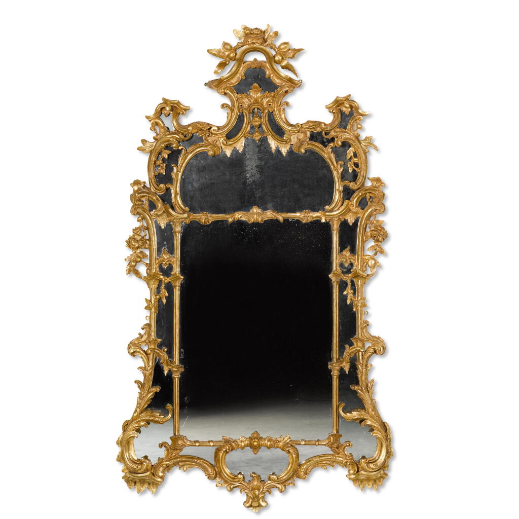 View full screen - View 1 of Lot 39. A George II giltwood pier mirror, mid-18th century.