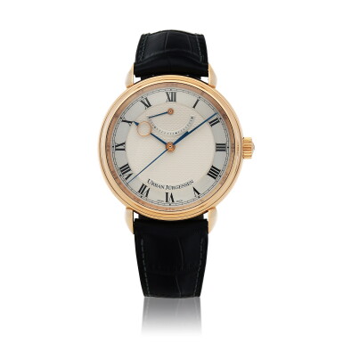 View full screen - View 1 of Lot 131. Urban Jürgensen, Ref. 1140 C: Pink gold manual winding wristwatch circa 2019.