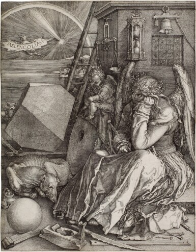 View full screen - View 1 of Lot 2. Melencolia I (Bartsch 74; Meder, Hollstein 75).