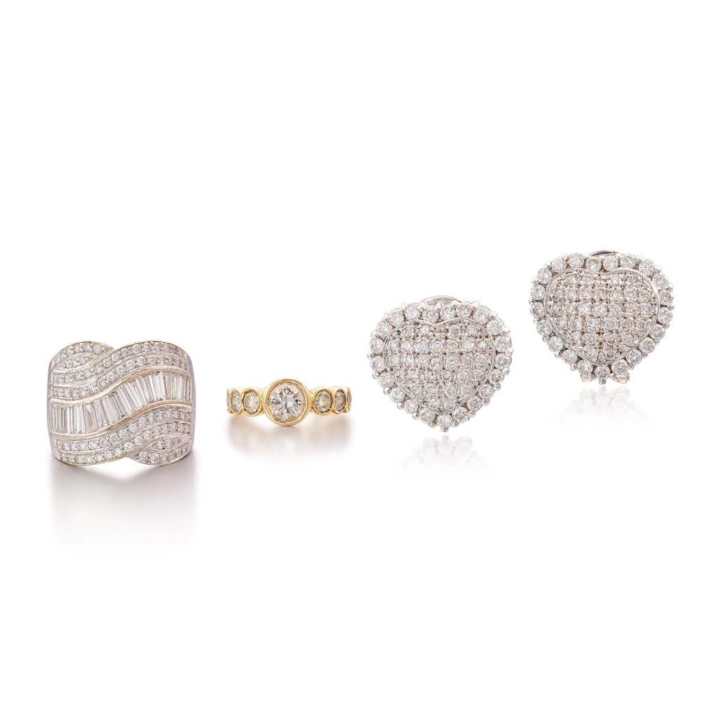 View full screen - View 1 of Lot 1616. Group of Diamond Jewellery | 鑽石珠寶一組.