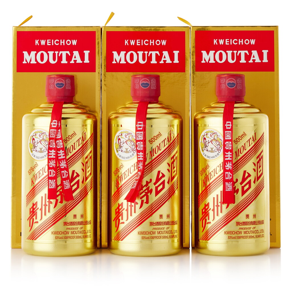 View full screen - View 1 of Lot 9573. 2024年產 "飛天牌"貴州茅台酒 (金) Kweichow Flying Fairy Moutai Gold Edition 2024 (3 BT50).