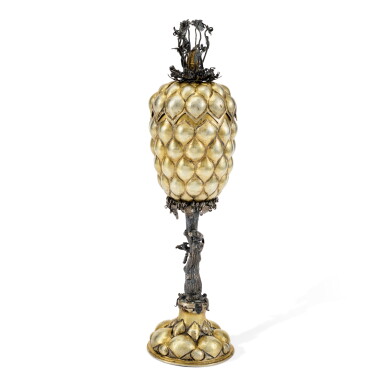 View full screen - View 1 of Lot 86. A Russian Silver-Gilt Pineapple Cup and Cover, Maker’s Mark BCC in Heart (Postnikova-Losseva, no. 2346), Moscow, Circa 1740.