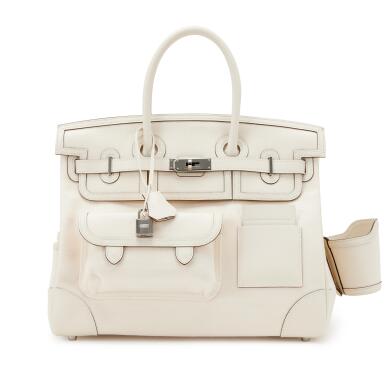 View full screen - View 1 of Lot 11. Nata Toile Goeland and Swift Cargo Birkin 35 Palladium Hardware, 2021.