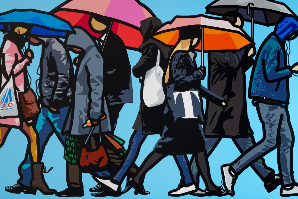 View full screen - View 1 of Lot 3. Walking in London in the rain .