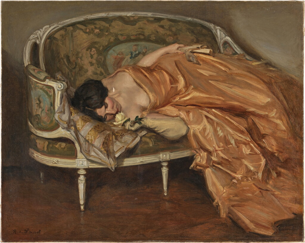 View full screen - View 1 of Lot 875. Elegant Lady on a Sofa.