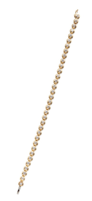 View full screen - View 1 of Lot 33. GOLD AND DIAMOND BRACELET, TIFFANY & CO..