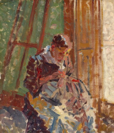 View full screen - View 1 of Lot 155. Woman Sewing.