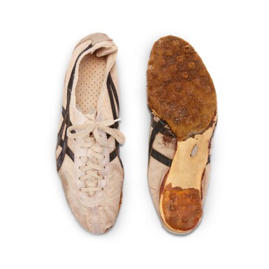 View full screen - View 1 of Lot 22. Bill Bowerman (Nike Co-Founder) Modified Onitsuka Tiger with Waffle Sole .