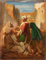 Caïd faisant l'aumône à des mendiants