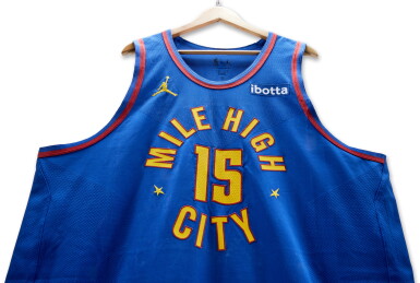 View full screen - View 1 of Lot 11. Nikola Jokic Denver Nuggets 2023-2024 Kia NBA Tip-Off Game Worn Home Jersey.