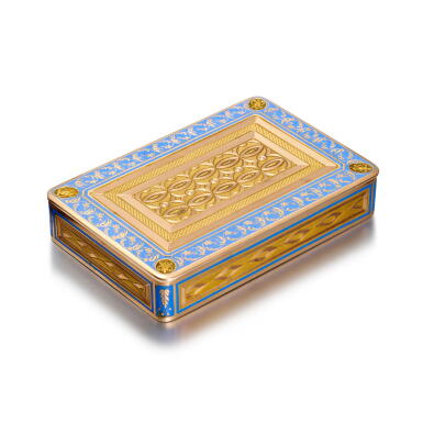 View full screen - View 1 of Lot 1091. A two-colour gold and enamel snuff box, Berlin, circa 1805.