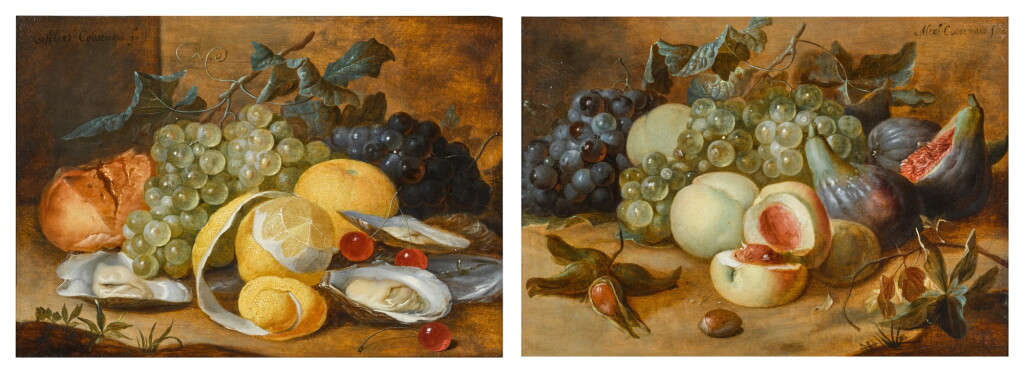 View full screen - View 1 of Lot 306. Still life with lemons, oysters and cherries; and Still life with peaches and figs.
