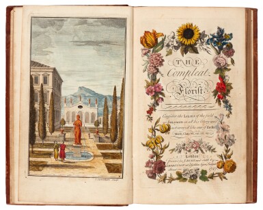 View full screen - View 1 of Lot 42. J. Duke | The compleat florist, London, 1747, coloured plates, contemporary calf gilt.