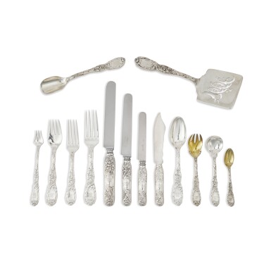 View full screen - View 1 of Lot 1147. An American Silver 'Chrysanthemum' Pattern Flatware Set, Tiffany & Co., New York, Late 19th Century.