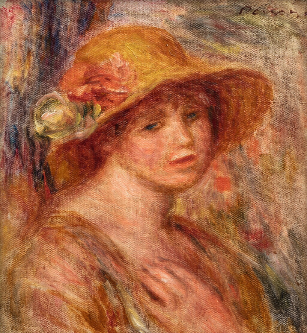 View full screen - View 1 of Lot 40. Femme au chapeau de paille.