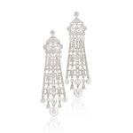 Pair of diamond pendant earrings, circa 1920