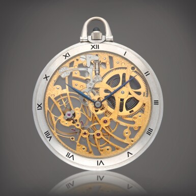 View full screen - View 1 of Lot 79. A white gold skeletonised pocket watch Circa 1970 | 愛彼 |白金鏤空懷錶,製作年份約 1970.