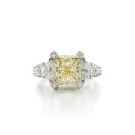 Fancy Light Brownish Yellow Diamond and Diamond Ring
