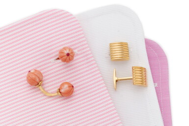 View full screen - View 1 of Lot 130. TWO PAIRS OF CUFFLINKS (DUE PAIA DI GEMELLI) .