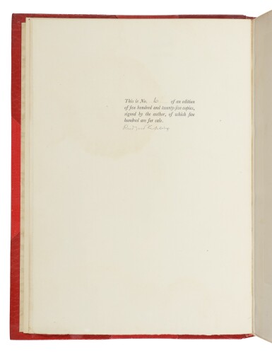 View full screen - View 1 of Lot 212. Kipling, Rudyard | Kipling, Rudyard. A handsomely bound set, signed by the author and the artist .