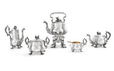 View full screen - View 1 of Lot 418. A silver tea and coffee service, Charles-Nicolas Odiot, Paris, circa 1845 | Service à thé et café en argent par Charles-Nicolas Odiot, Paris, vers 1845.