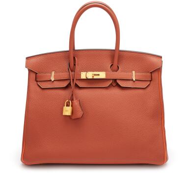 View full screen - View 1 of Lot 178. Cuivre and Orange H Togo Verso HSS Birkin 35 Brushed Gold Hardware, 2016.