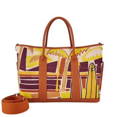 View full screen - View 1 of Lot 5542. Limited Edition Sea, Surf and Fun Canvas and Gold Country Garden Party Pockets 36 Palladium Hardware, 2018.