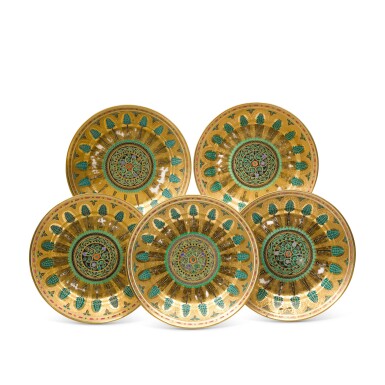 View full screen - View 1 of Lot 124. Five porcelain plates from the Kremlin Service, Imperial Porcelain Factory, St Petersburg, period of Nicholas I (1825-1855).