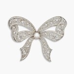 Fine and Impressive Natural Pearl and Diamond Brooch 珍稀非凡 天然珍珠 配 鑽石 胸針