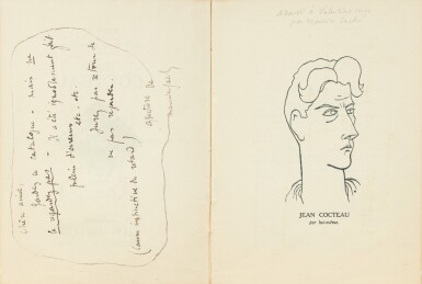 View full screen - View 1 of Lot 413. 2 des rares premiers catalogues d'exposition de Jean Cocteau (1925 et 1926), l'un avec envoi de Sachs.