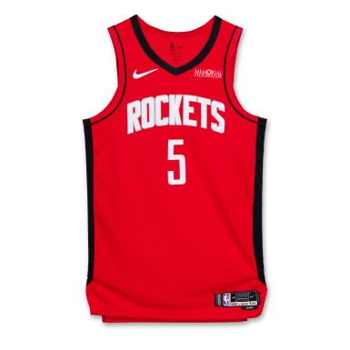 View full screen - View 1 of Lot 108. Fred VanVleet Houston Rockets 2025 NBA Playoffs Western Conference Round 1 Game Worn Icon Edition Jersey | Game 1 | Matched to 1 Playoff Game | 3 Regular Season Games .